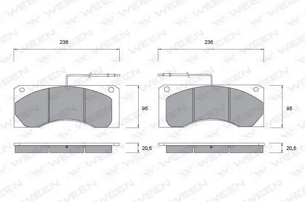 Brake Pad Set, disc brake (151-1053)