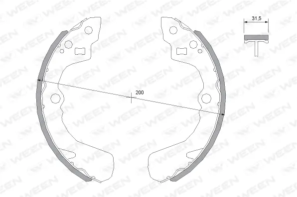 Brake Shoe Set (152-2123)
