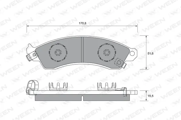 Brake Pad Set, disc brake (151-1727)