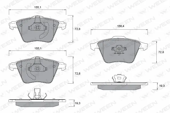 Brake Pad Set, disc brake (151-1347)