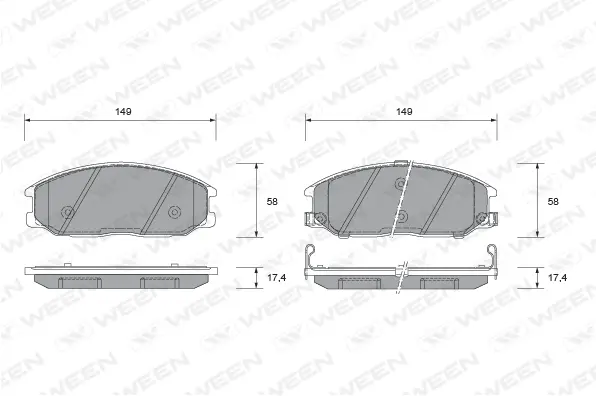 Brake Pad Set, disc brake (151-2268)