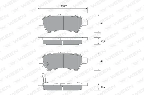 Brake Pad Set, disc brake (151-2106)
