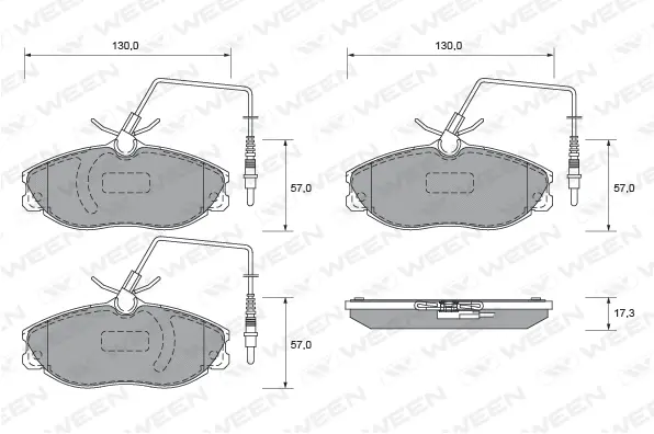 Brake Pad Set, disc brake (151-1855)