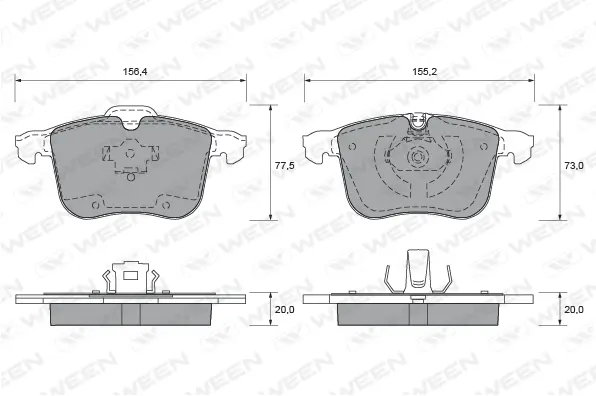 Brake Pad Set, disc brake (151-1954)