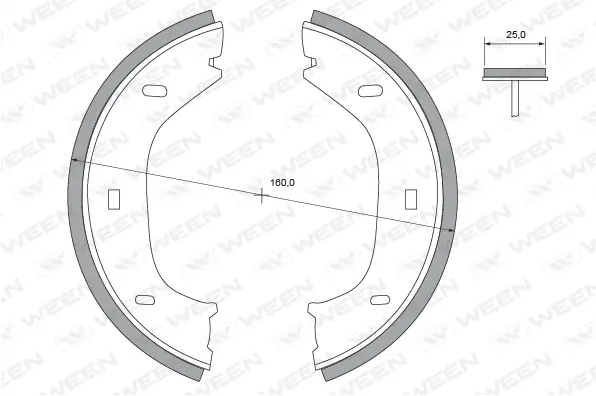 Brake Shoe Set, parking brake (152-2302)