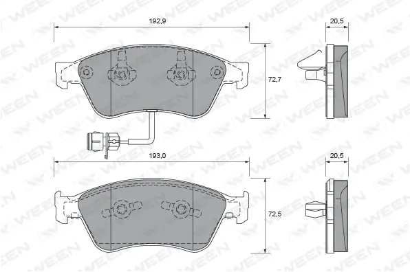 Brake Pad Set, disc brake (151-1974)