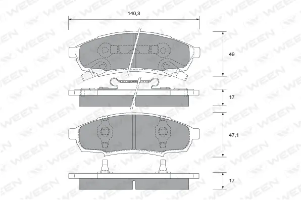 Brake Pad Set, disc brake (151-2414)