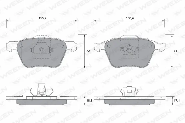 Brake Pad Set, disc brake (151-1350)