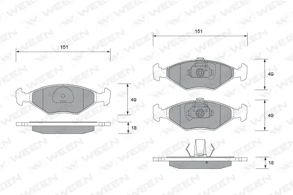 Brake Pad Set, disc brake (151-1927)