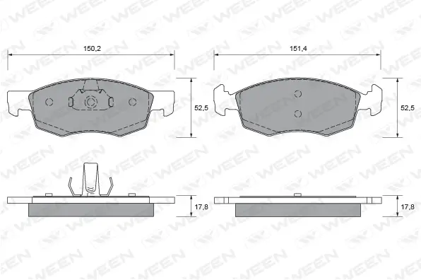 Brake Pad Set, disc brake (151-1966)