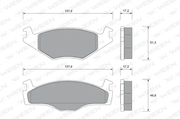 Brake Pad Set, disc brake (151-1721)