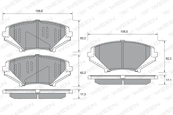 Brake Pad Set, disc brake (151-2319)