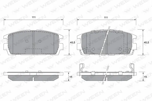 Brake Pad Set, disc brake (151-1158)