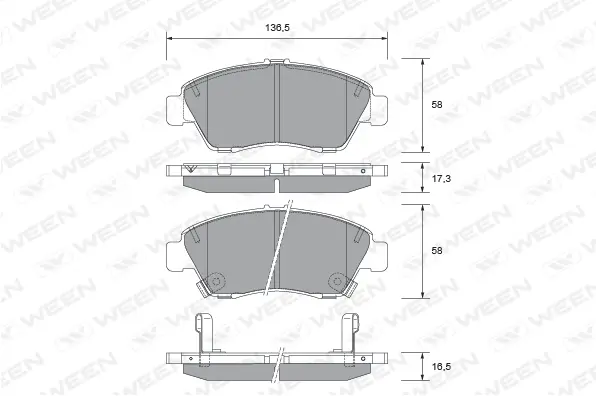 Brake Pad Set, disc brake (151-2721)