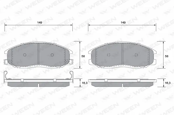 Brake Pad Set, disc brake (151-1168)