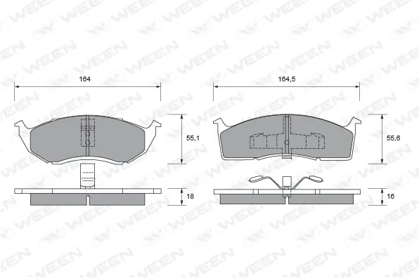 Brake Pad Set, disc brake (151-1736)