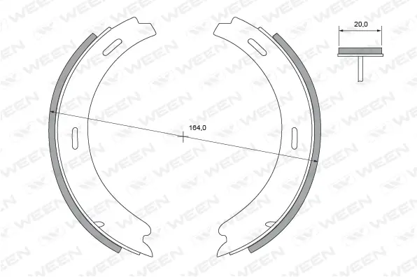 Brake Shoe Set, parking brake (152-2296)