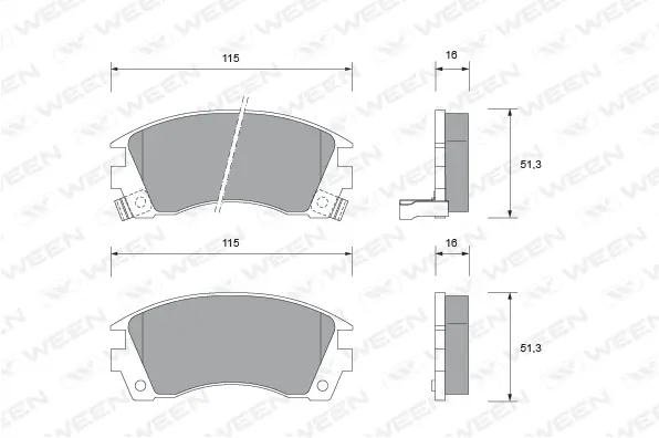 Brake Pad Set, disc brake (151-1566)
