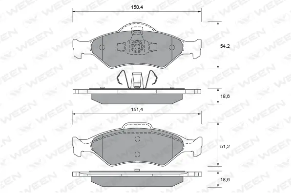 Brake Pad Set, disc brake (151-1852)