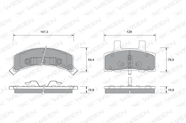 Brake Pad Set, disc brake (151-1758)