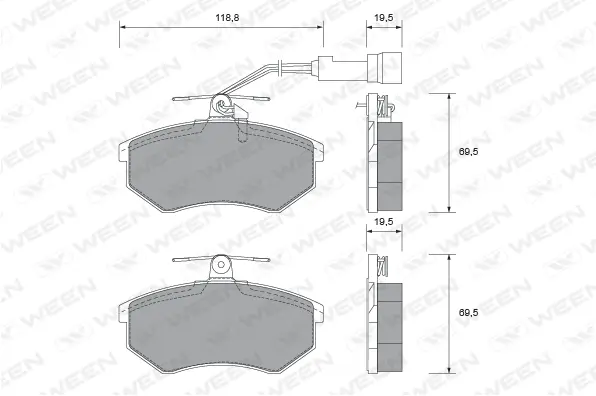 Brake Pad Set, disc brake (151-2438)