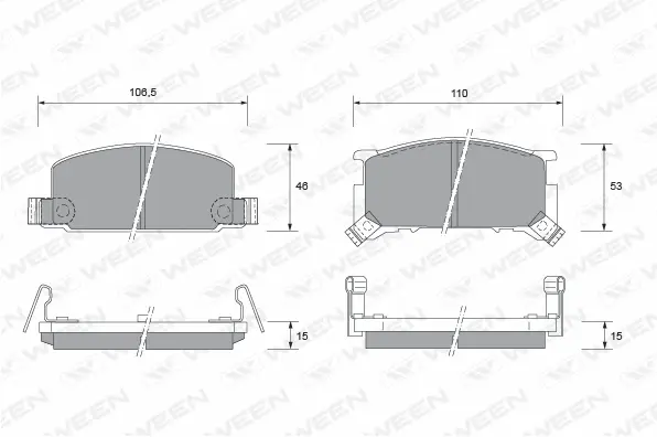Brake Pad Set, disc brake (151-1496)