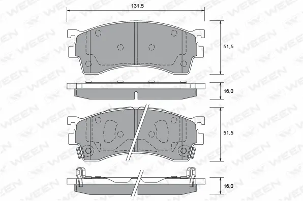 Brake Pad Set, disc brake (151-2202)