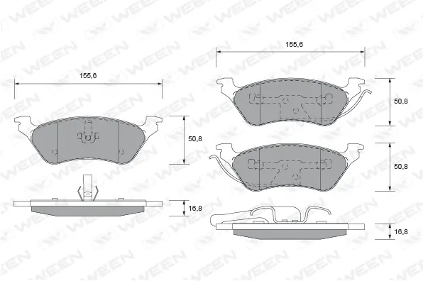 Brake Pad Set, disc brake (151-1545)