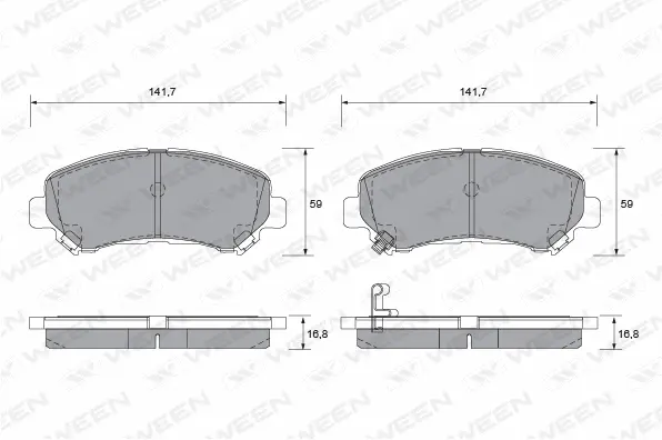 Brake Pad Set, disc brake (151-2576)