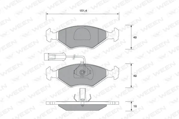 Brake Pad Set, disc brake (151-1799)