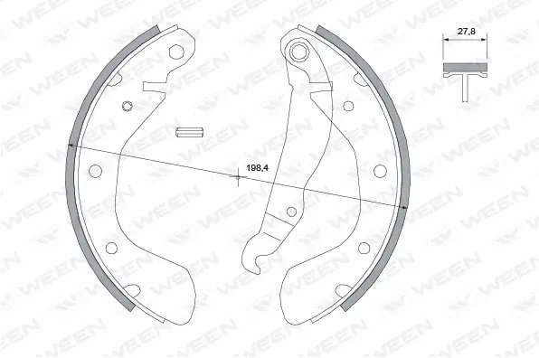 Brake Shoe Set (152-2044)