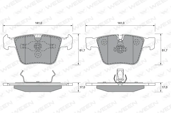 Brake Pad Set, disc brake (151-1950)