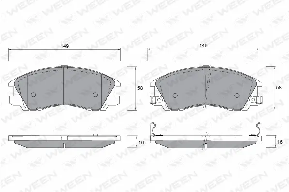 Brake Pad Set, disc brake (151-1176)