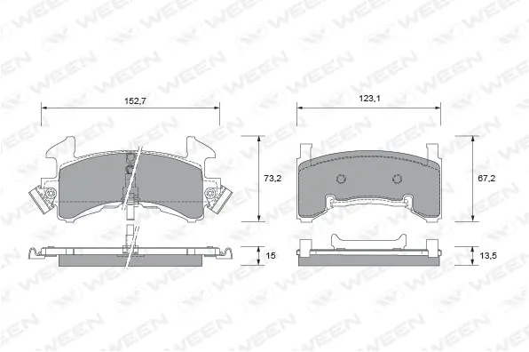 Brake Pad Set, disc brake (151-1757)