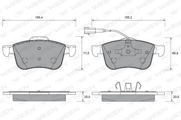 Brake Pad Set, disc brake (151-1695)