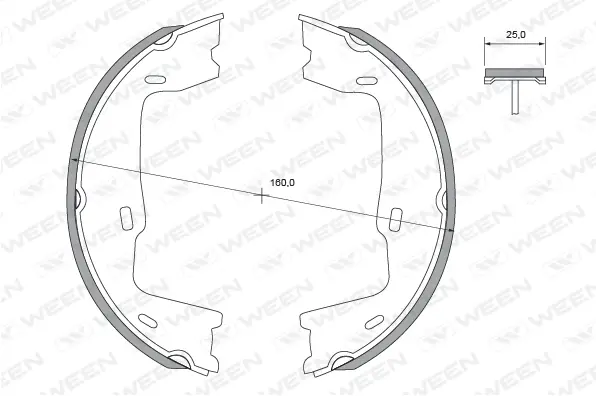 Brake Shoe Set, parking brake (152-2306)