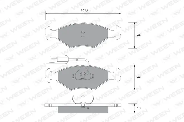 Brake Pad Set, disc brake (151-1804)