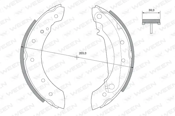 Brake Shoe Set (152-2221)