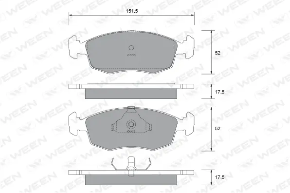 Brake Pad Set, disc brake (151-2428)