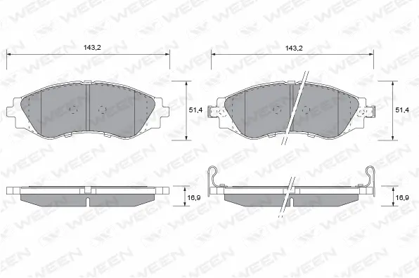 Brake Pad Set, disc brake (151-1157)