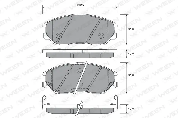 Brake Pad Set, disc brake (151-2719)