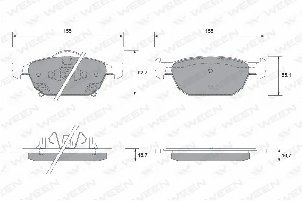 Brake Pad Set, disc brake (151-2570)