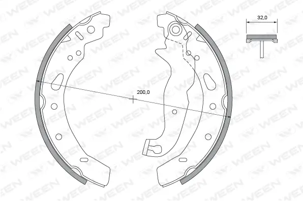 Brake Shoe Set (152-2463)