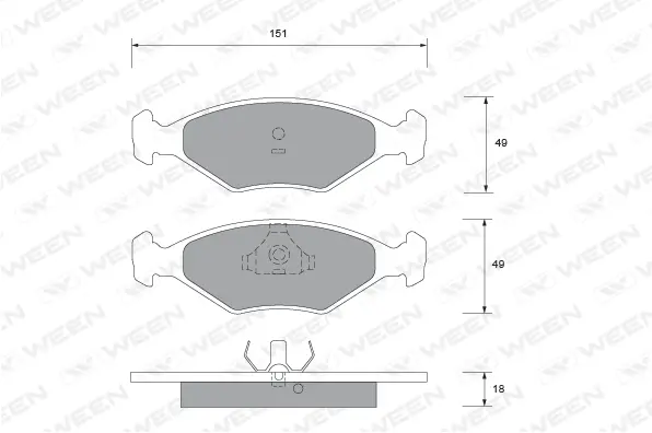 Brake Pad Set, disc brake (151-1557)