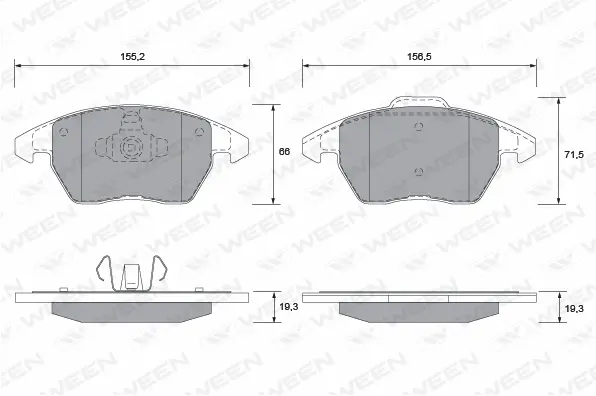Brake Pad Set, disc brake (151-1280)