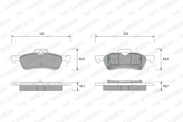 Brake Pad Set, disc brake (151-1890)