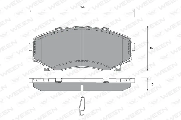 Brake Pad Set, disc brake (151-2297)
