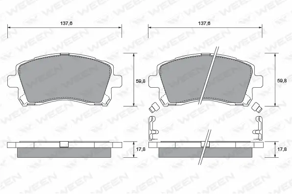 Brake Pad Set, disc brake (151-1373)