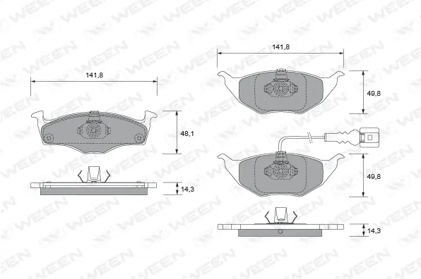 Brake Pad Set, disc brake (151-1888)