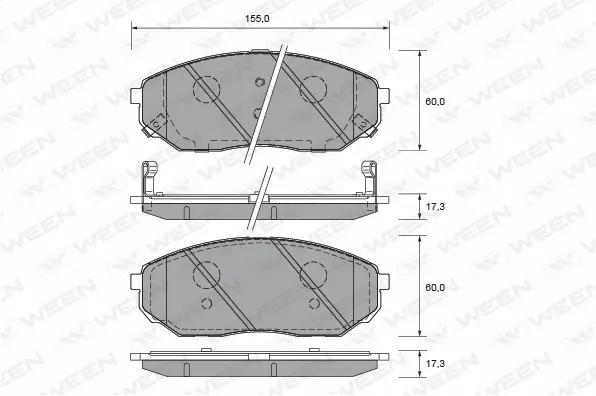 Brake Pad Set, disc brake (151-2580)